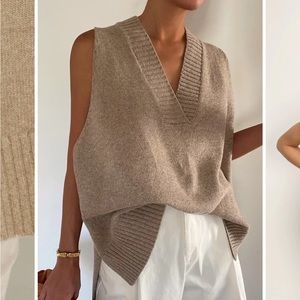 Oversized Knit Sweater Vest